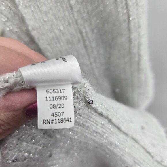 Lane Bryant Gray Metallic Sequin Open Cardigan Shrug Size 18/20 - Picture 9 of 9